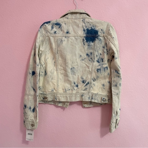 NWT Free People denim jacket Rumors Jones tie dye blue size small - Picture 4 of 9